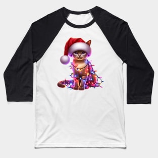 Christmas Singapura Cat Baseball T-Shirt